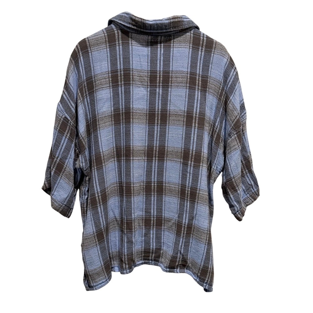 BDG Urban Outfitters Women's M Blue Plaid Button Down Oversized Boxy Grunge - Picture 2 of 8